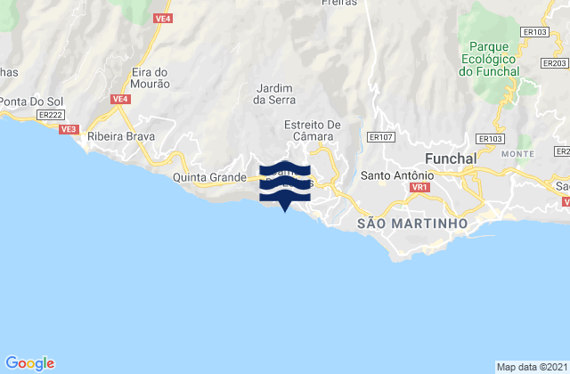 Mappa delle Getijden in Câmara de Lobos, Portugal