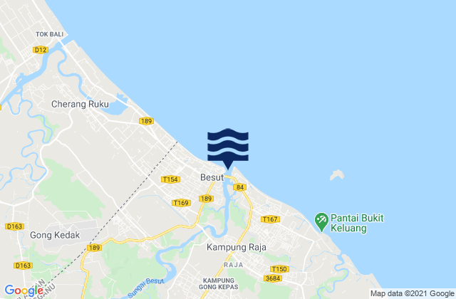 Mappa delle Getijden in Daerah Besut, Malaysia