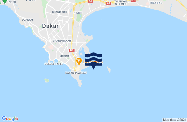 Mappa delle Getijden in Dakar, Senegal