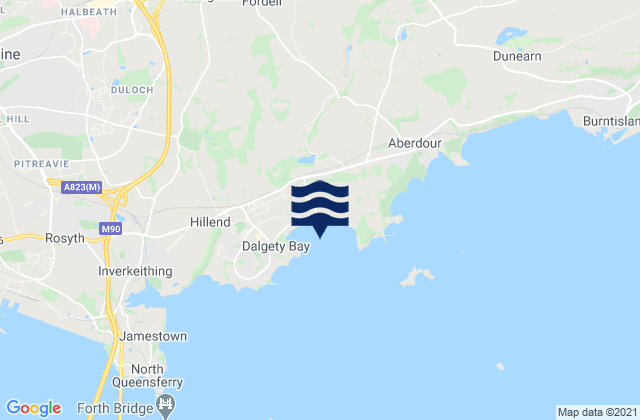 Mappa delle Getijden in Dalgety Bay, United Kingdom