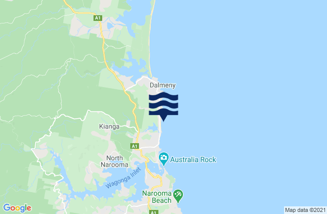 Mappa delle Getijden in Dalmeny Point, Australia