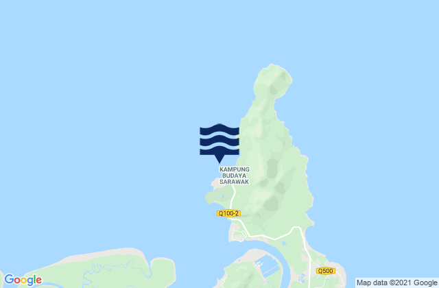 Mappa delle Getijden in Damai Beach, Malaysia