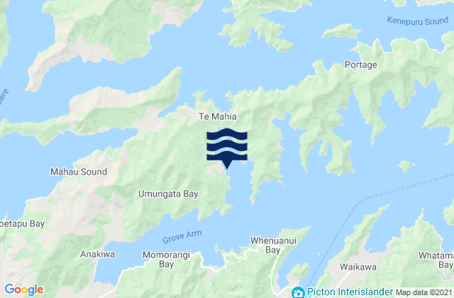 Mappa delle Getijden in Dartmoor Bay, New Zealand