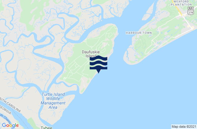 Mappa delle Getijden in Daufuskie Island, United States