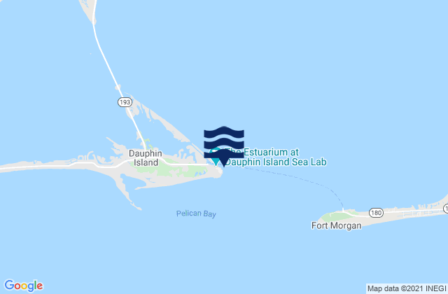 Mappa delle Getijden in Dauphin Island Hydro, United States