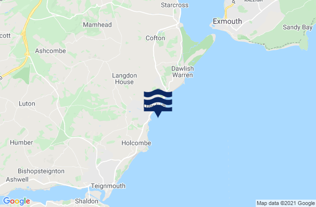 Mappa delle Getijden in Dawlish, United Kingdom