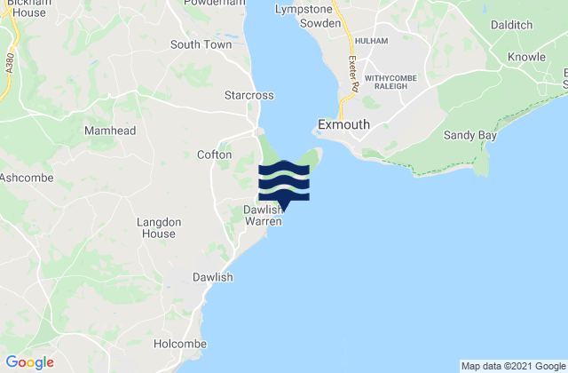 Mappa delle Getijden in Dawlish Warren Beach, United Kingdom