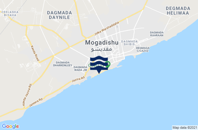 Mappa delle Getijden in Daynile, Somalia