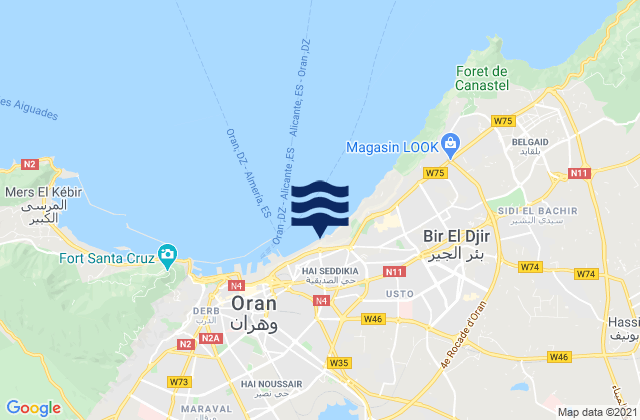 Mappa delle Getijden in Daïra d’Oran, Algeria
