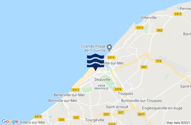 Mappa delle Getijden in Deauville, France