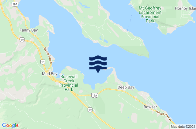 Mappa delle Getijden in Deep Bay, Canada