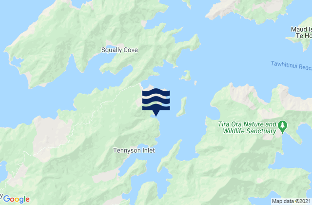 Mappa delle Getijden in Deep Bay, New Zealand