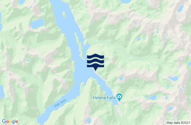 Mappa delle Getijden in Deep Cove, New Zealand