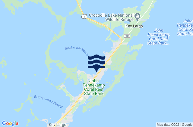 Mappa delle Getijden in Deep Six Marina Blackwater Sound, United States