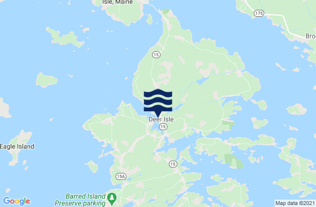 Mappa delle Getijden in Deer Isle, United States