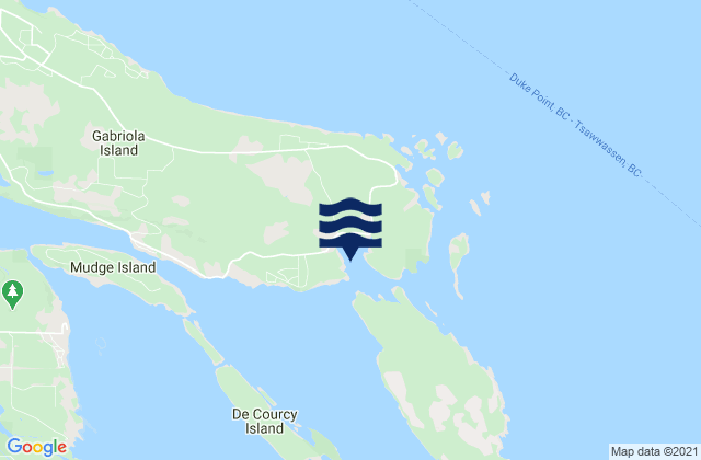 Mappa delle Getijden in Degnen Bay, Canada