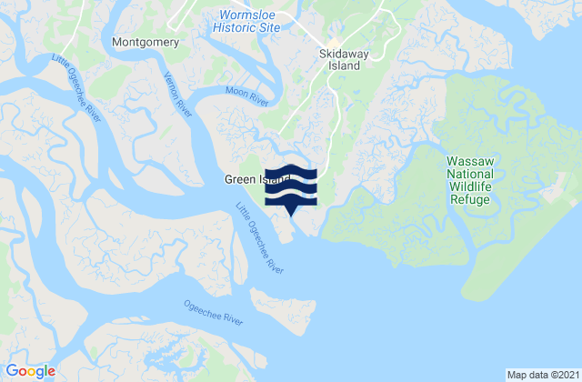 Mappa delle Getijden in Delegal Creek Marina, United States
