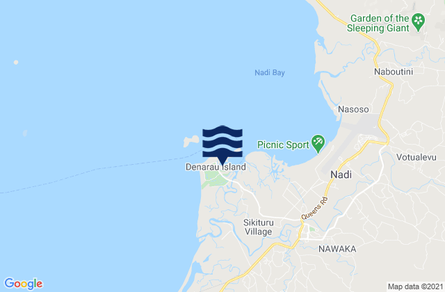 Mappa delle Getijden in Denarau Island, Fiji