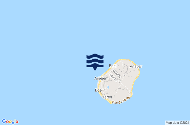 Mappa delle Getijden in Denigomodu District, Nauru