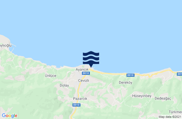 Mappa delle Getijden in Denizciler, Turkey