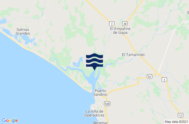 Mappa delle Getijden in Departamento de León, Nicaragua