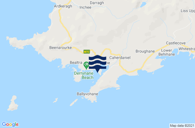 Mappa delle Getijden in Derrynane Beach, Ireland
