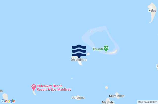 Mappa delle Getijden in Dhidhdhoo, Maldives
