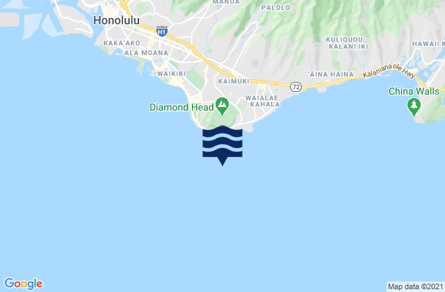 Mappa delle Getijden in Diamond Head, United States