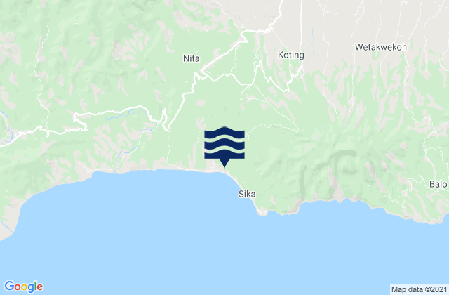 Mappa delle Getijden in Diller, Indonesia