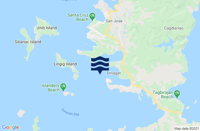 Mappa delle Getijden in Dinagat (Dinagat Island), Philippines