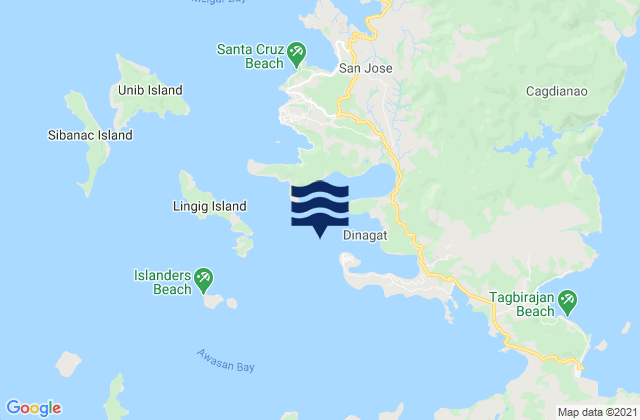 Mappa delle Getijden in Dinagat Dinagat Island, Philippines