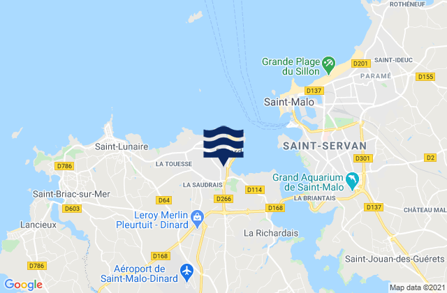 Mappa delle Getijden in Dinard, France