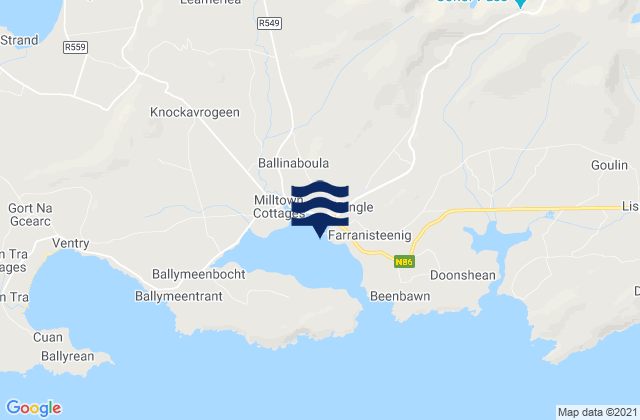 Mappa delle Getijden in Dingle, Ireland