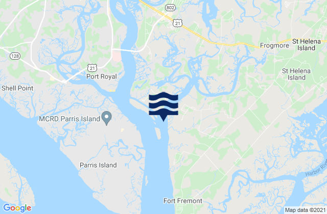 Mappa delle Getijden in Distant Island (Cowen Creek), United States