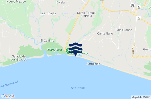 Mappa delle Getijden in Distrito de Alanje, Panama