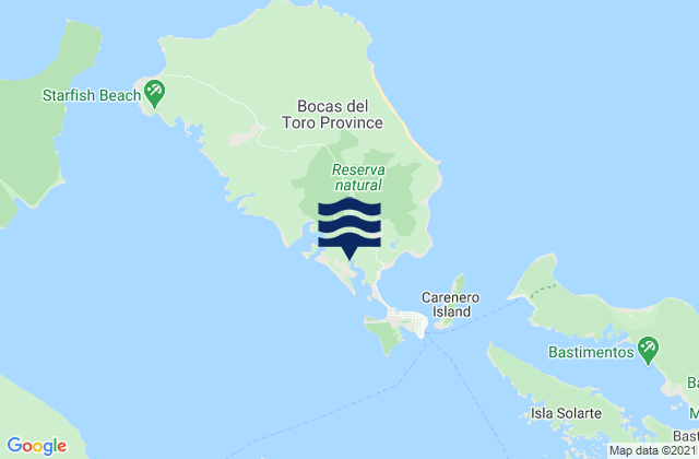 Mappa delle Getijden in Distrito de Bocas del Toro, Panama