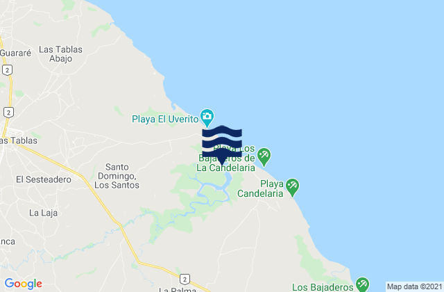 Mappa delle Getijden in Distrito de Las Tablas, Panama