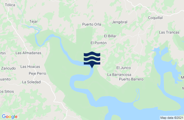 Mappa delle Getijden in Distrito de Río de Jesús, Panama