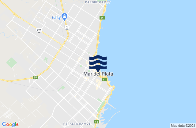 Mappa delle Getijden in Diva (Mar del Plata), Argentina