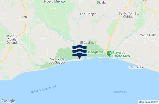 Mappa delle Getijden in Divalá, Panama