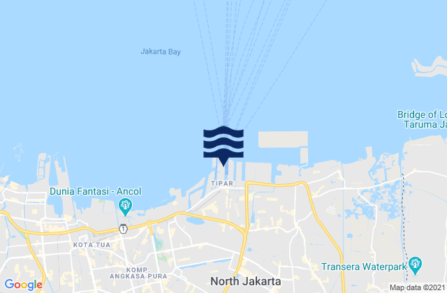 Mappa delle Getijden in Djakarta (tandjungpriok), Indonesia