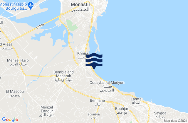Mappa delle Getijden in Djemmal, Tunisia