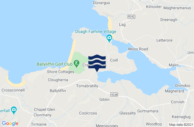 Mappa delle Getijden in Doagh Isle, Ireland