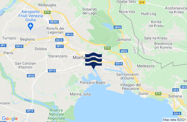Mappa delle Getijden in Doberdò del Lago, Italy