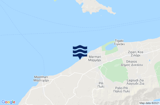 Mappa delle Getijden in Dodecanese, Greece