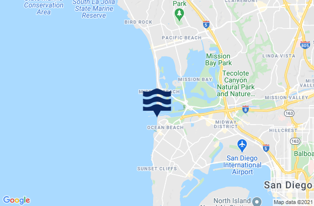 Mappa delle Getijden in Dog Beach, United States
