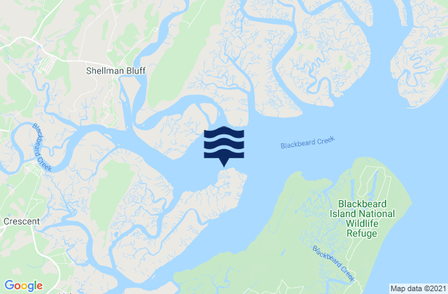 Mappa delle Getijden in Dog Hammock (Sapelo River), United States