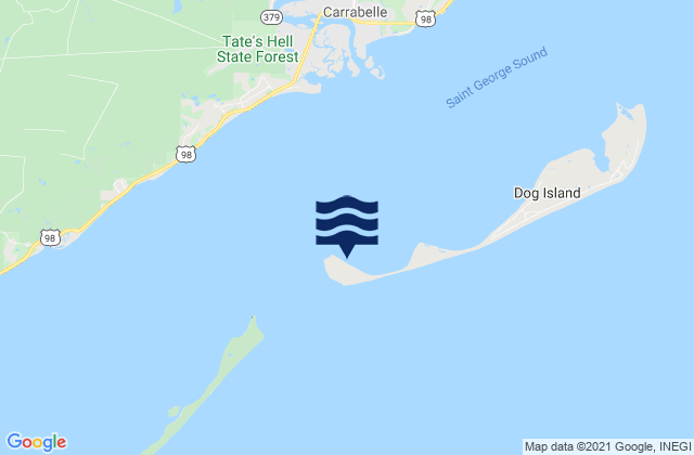 Mappa delle Getijden in Dog Island (West End), United States