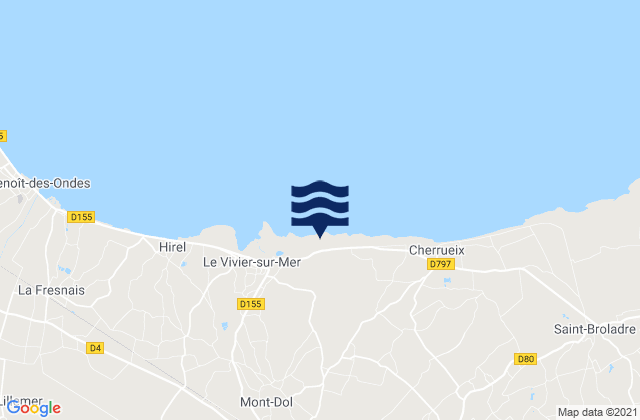 Mappa delle Getijden in Dol-de-Bretagne, France