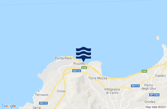 Mappa delle Getijden in Dolphin Beach, Italy